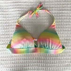 Victoria’s Secret rainbow stripe halter bikini top size Small